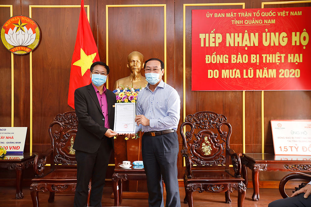 Tập đoàn ủng hộ 3 tỷ đồng hỗ trợ đồng bào bị thiệt hại do Bão số 9 tại tỉnh Quảng Nam và Quảng Ngãi